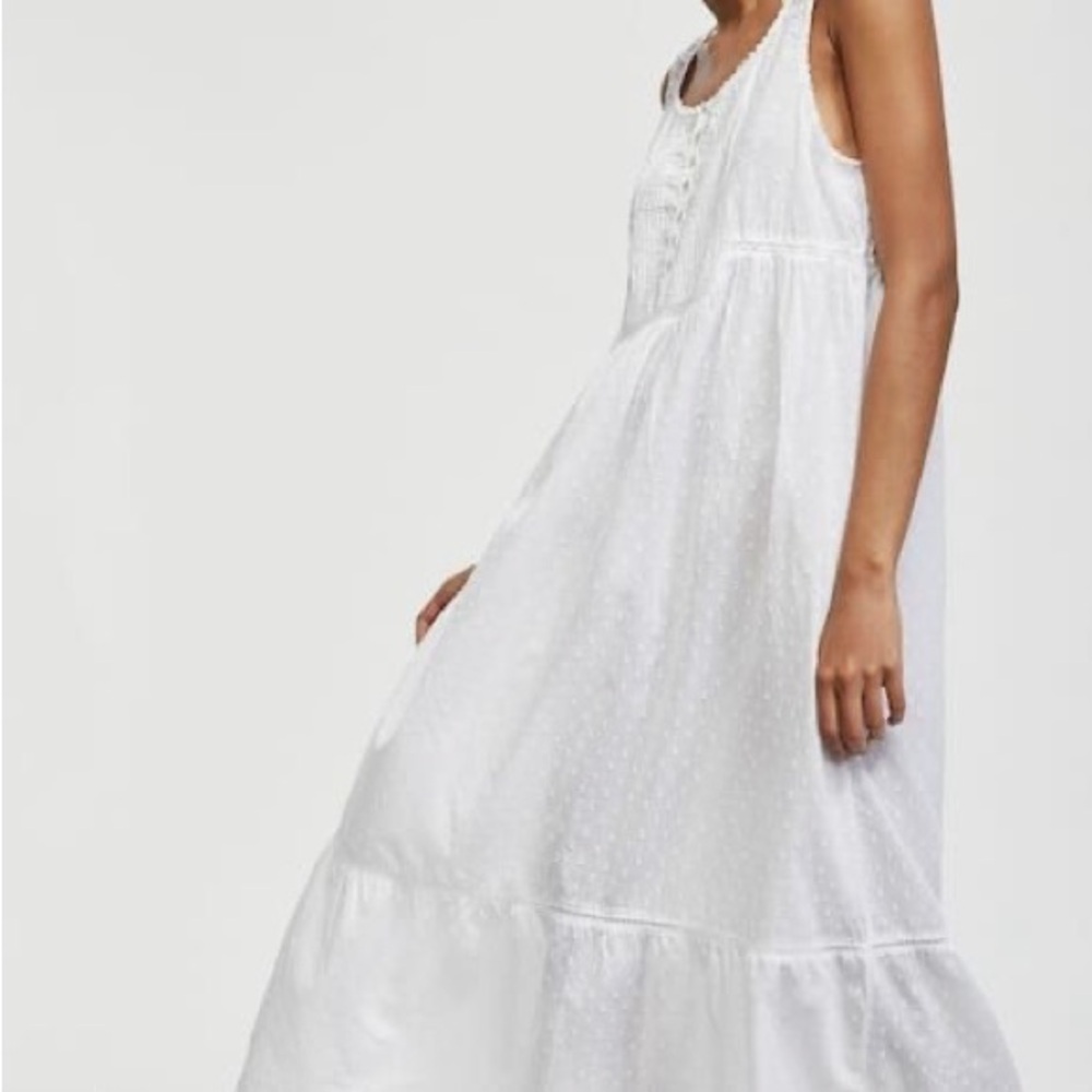 White Oysho Maxi Sundress